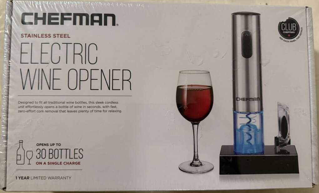 Brand New Chefman Electric Wine Bottle Opener