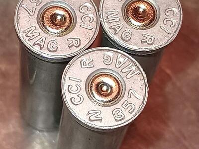 (36) 357mag spent cartridge aluminum