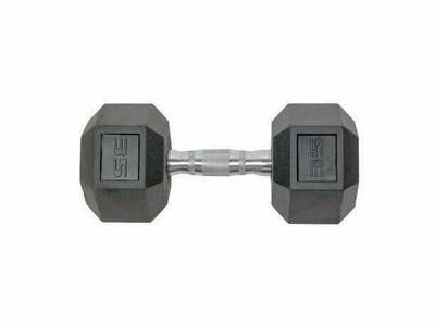 NEW W/ TAGS 6-Dumbbells SET! Durable, Smooth, Hex Rubber-Coated! SINGLE 5-10-15-20-25-30+ LB