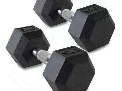 NEW W/ TAGS Double (2x) 60-LBS Dumbbells! Hexagon