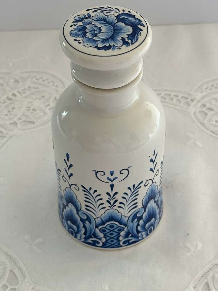 Blue and White Est'ee Lauder Porcelain Jar