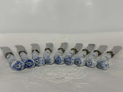 Antique Meissen Blue Onion Knives (10)~Blue Delft Style