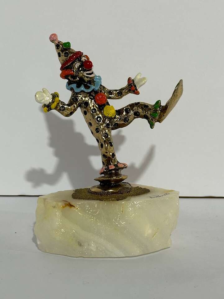 Ron Lee Clown ~ Figurine ~"Dancing Clown in Gold Lame Costume" ~