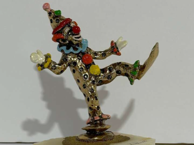 Ron Lee Clown ~ Figurine ~"Dancing Clown in Gold Lame Costume" ~