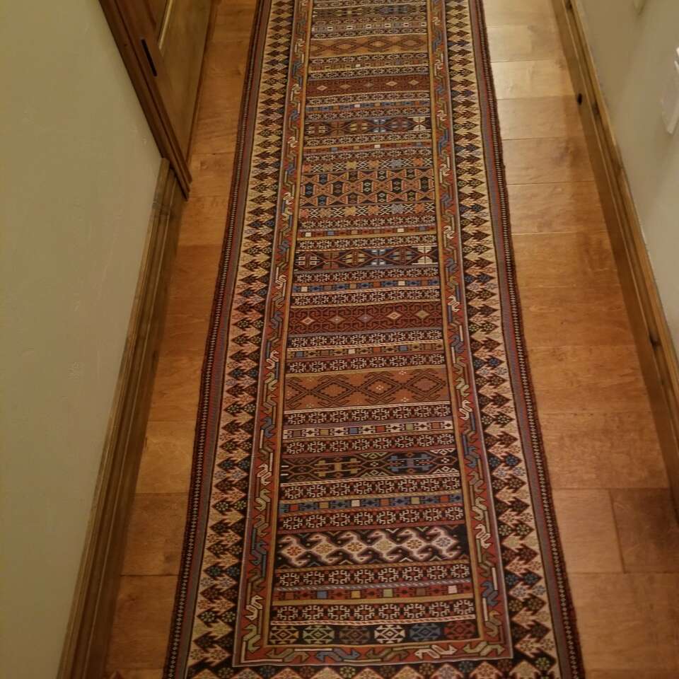 Carpet Runner from Azerbaijan, Tribal Soumak, Hand Woven and Knotted