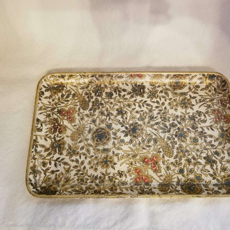 DECORATIVE FLORAL SMALL TRAY FROM JAPAN - for Keys, Jewelry, Perfume Bottles