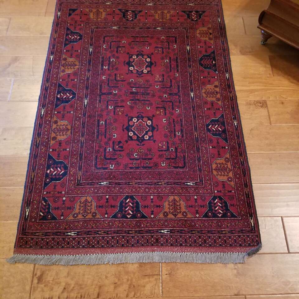 Afghani Red Khal Mohammadi Oriental Carpet, Hand Woven