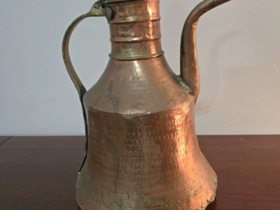 Hammered Copper Pot/Ewer with Lid