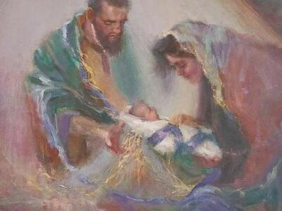 The Swaddling Clothes Nativity – Framed Giclée