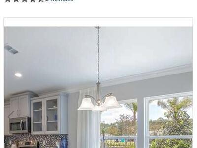 Aurora 3 Light 23” Satin Nickel Chandelier