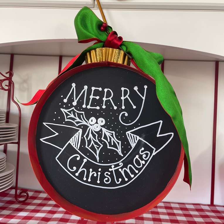 Giant Metal Chalkboard Ornament