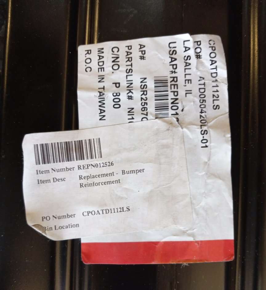 Front Bumper Reinforcement 2012 Nissan versa