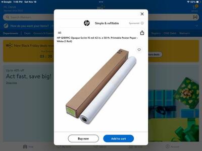 HP Opaque Scrim 42 x 50