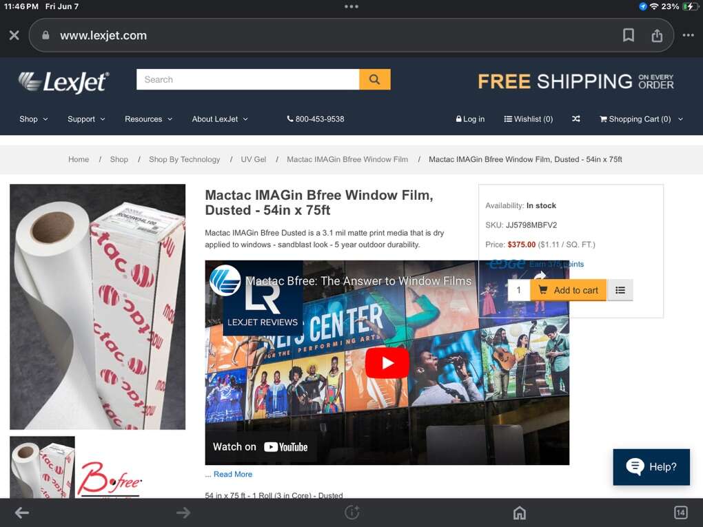 Mactac TNSLCT Frosted PVC Window Film