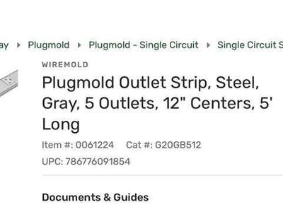 Wiremold Plugmold 5-ft Outlet Strip – White