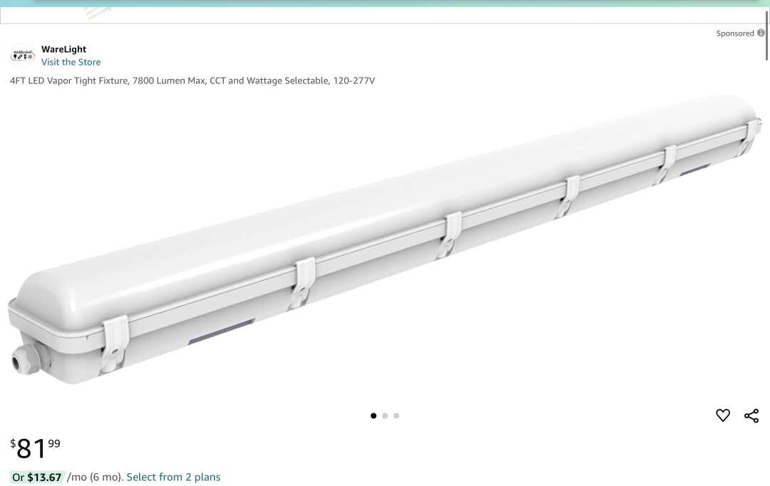 Warelight Linear Vapor Tight 4'