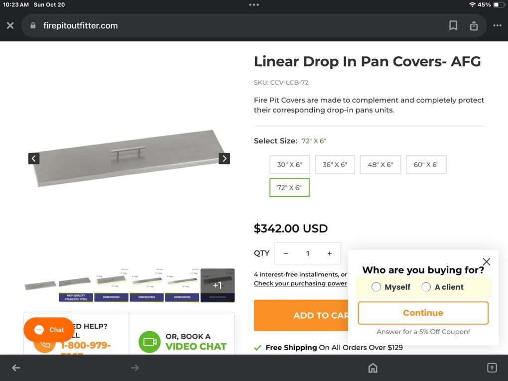 American Fiberglass 72 Linear Drop In Pan Cover
