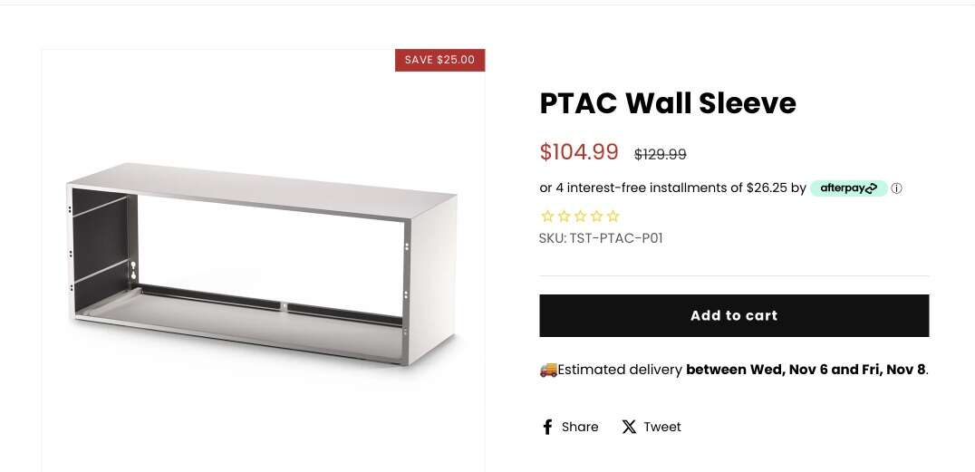 Tosot PTAC Wall Sleeve 42 x 16