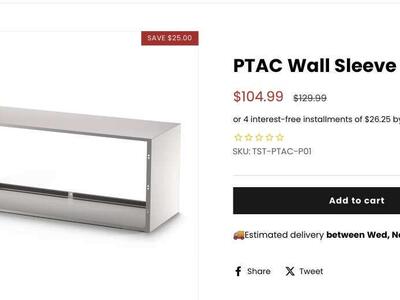 Tosot PTAC Wall Sleeve 42 x 16