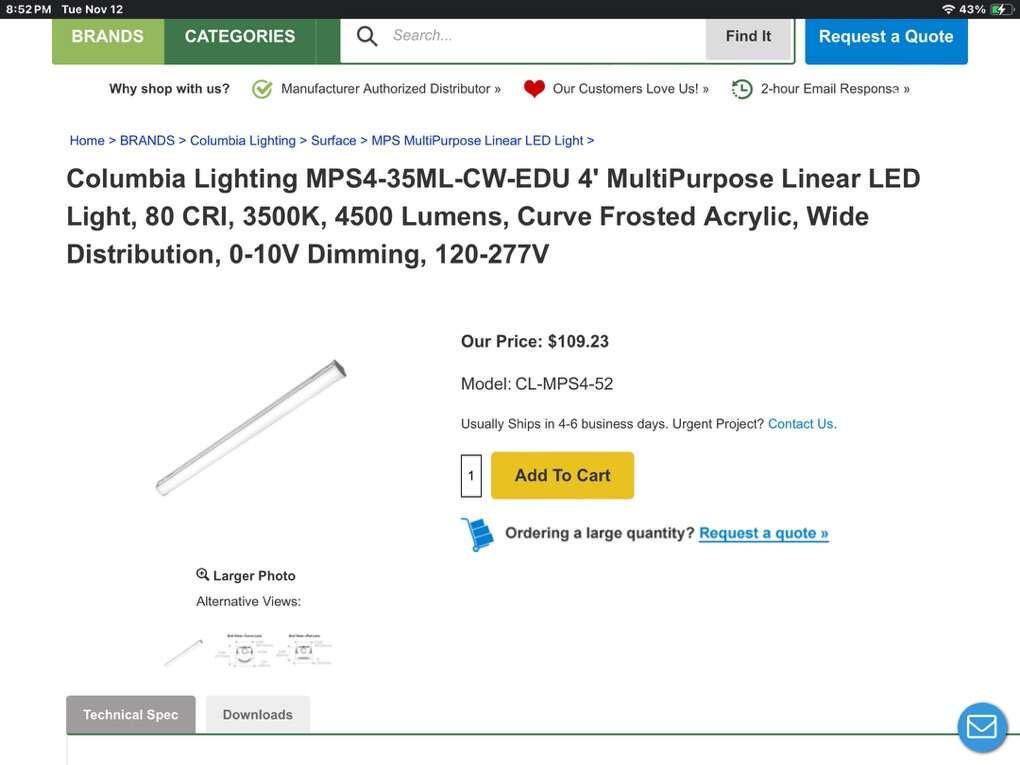 Columbia Lighting MultiPurpose Linear Light