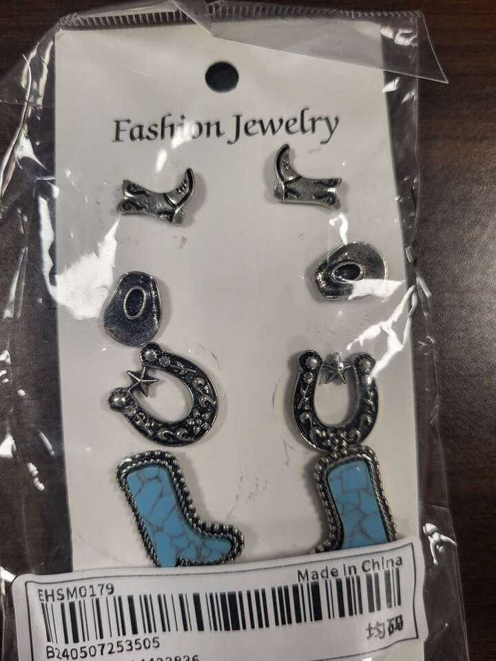 Cowgirl Earrings and Charm Bracelet