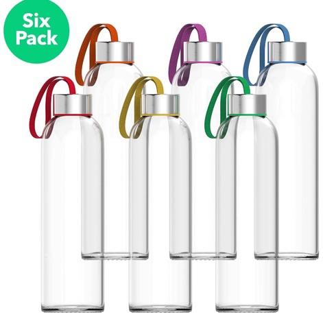 NIB Hydration Nation 6 Glass 18 oz Bottles