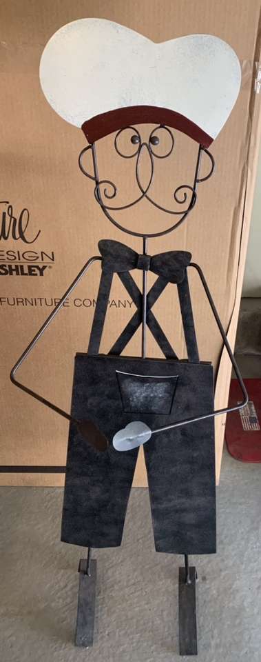 *NEW!* Metal BBQ Chef Holds Grill Tongs+Towels