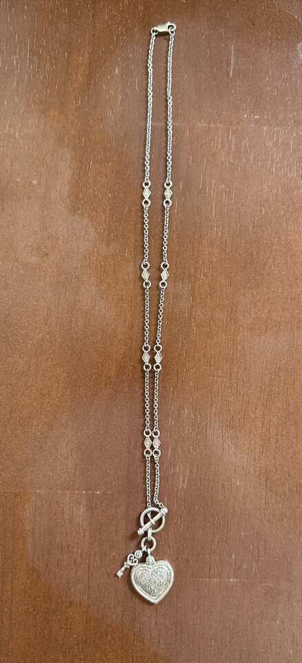 *NEW* Heart Necklace with Diamond Chips