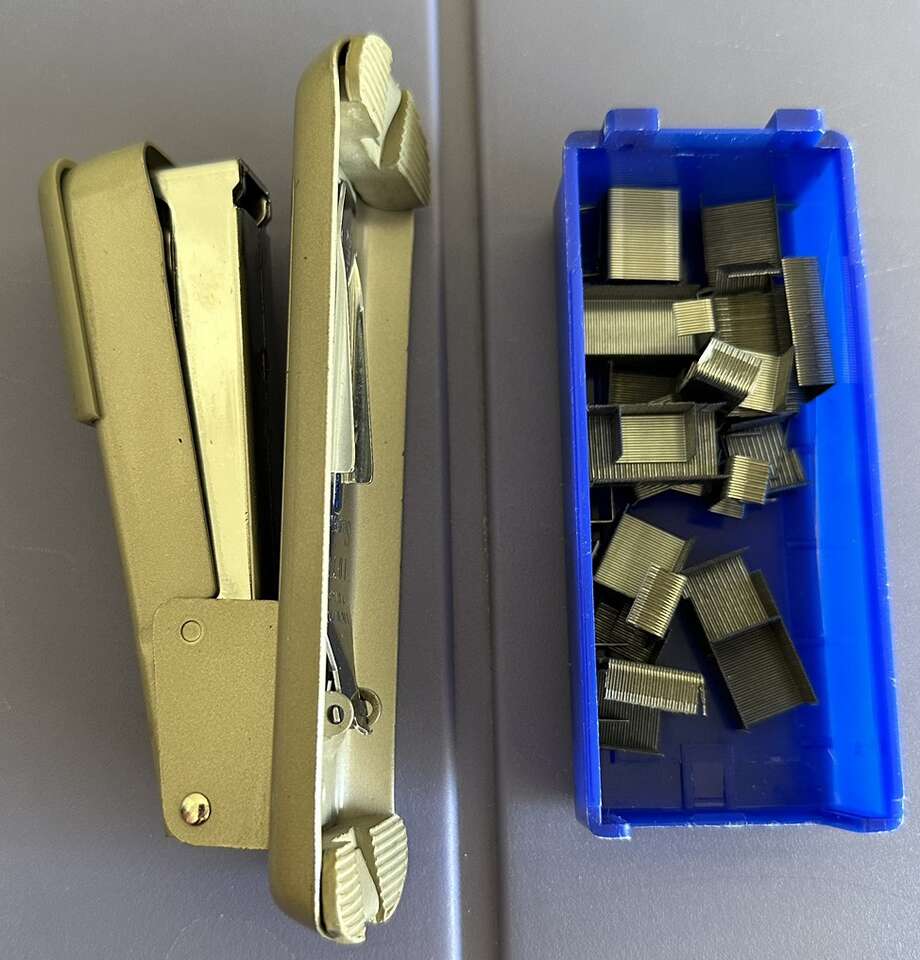 Vintage Bates Stowaway Stapler with Staples
