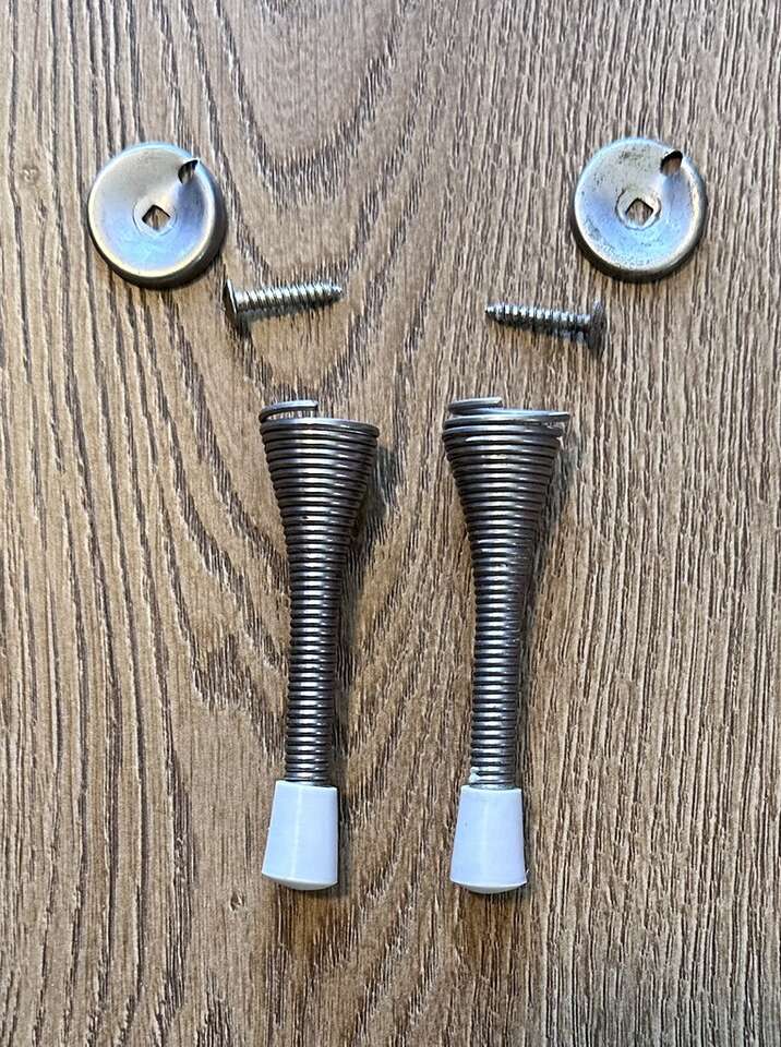 (2) Two-Three Inch Satin Nickel Spring Door Stop