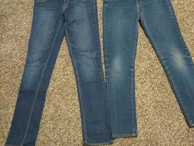 2 Girls size 14 Levi Strauss and Lucky Brand jeans