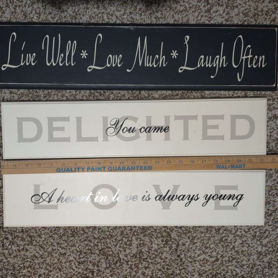 3 Wooden signs