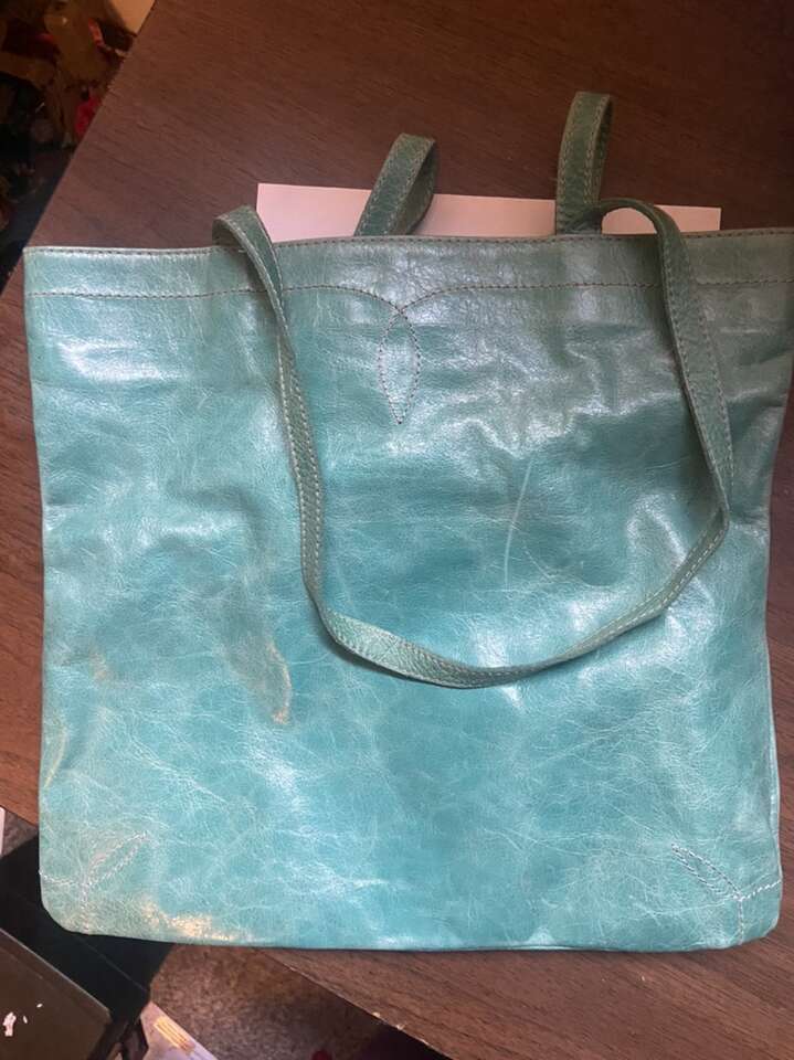Ellington All Leather Aqua Purse NEW