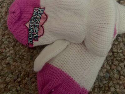 Harley Davidson Pink And White Kid Mittens
