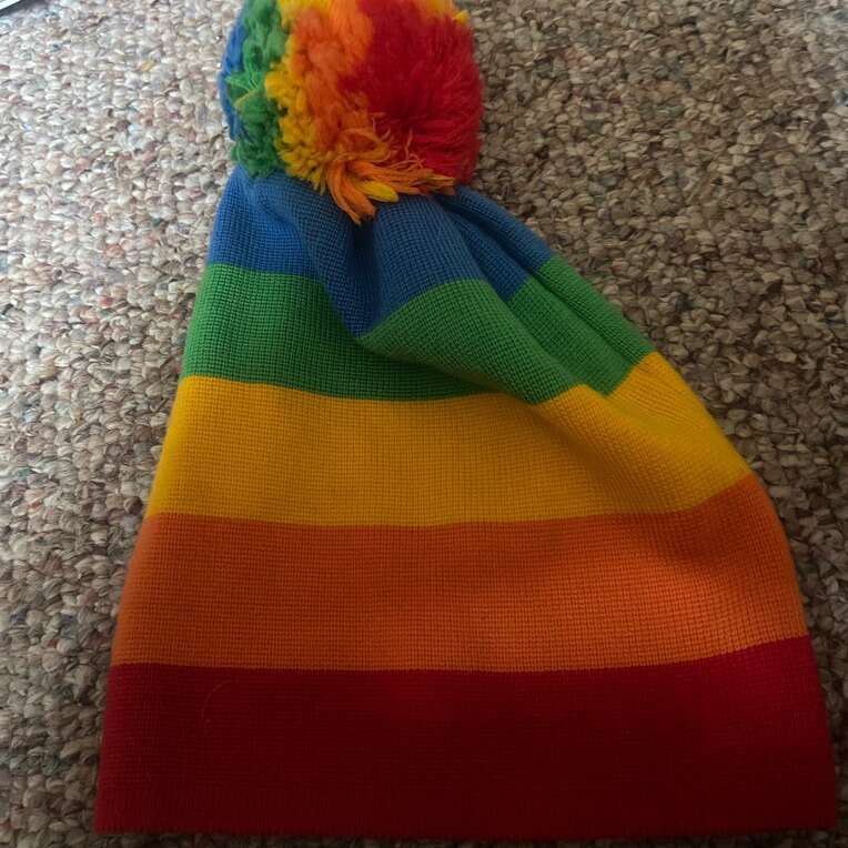 Vintage Ski hat. - Rainbow