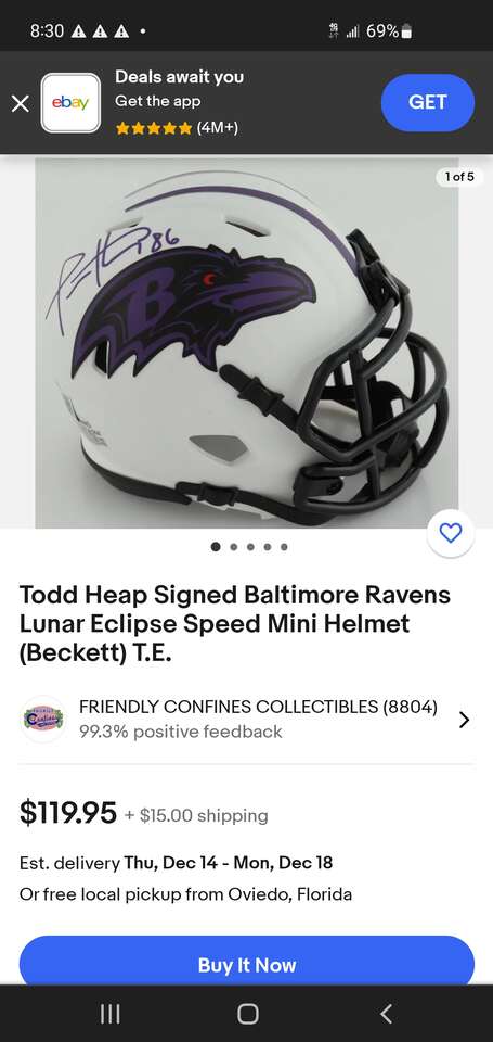 Todd Heap mini helmet