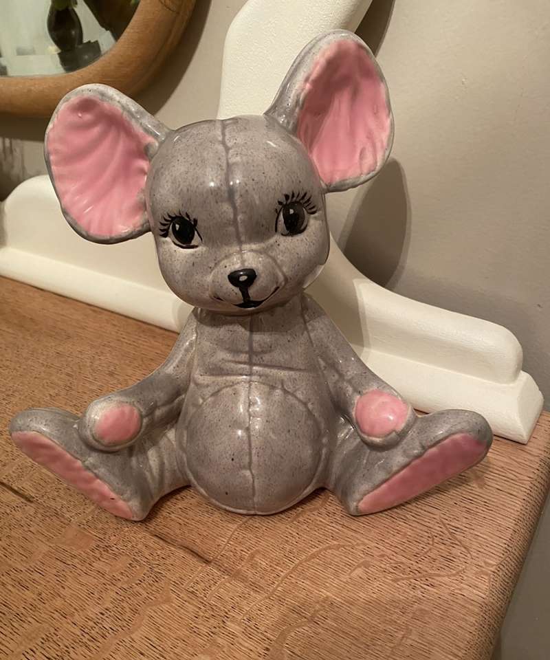 Cute Ceramic Mouse Penny Bank 