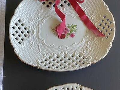 Victorian Rose Wall Plates, Set of 3