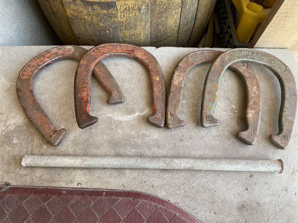 Vintage Double Ringer 2 1/2lb Horseshoes A&B