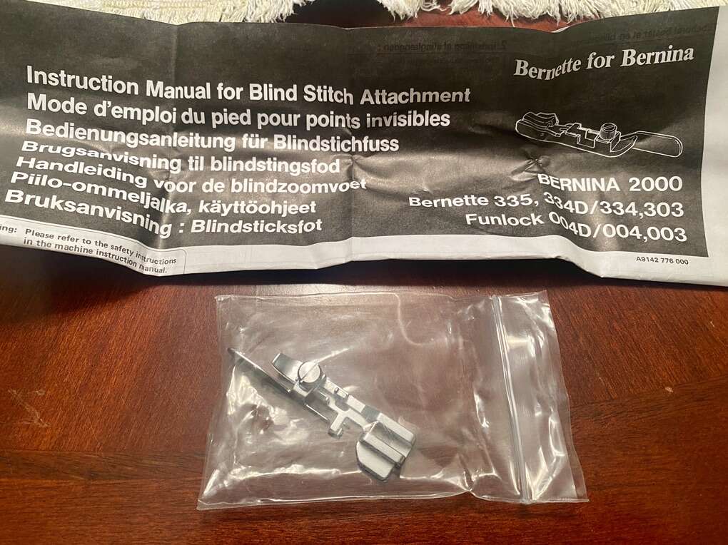 New Blind Stitch Foot For Bernina