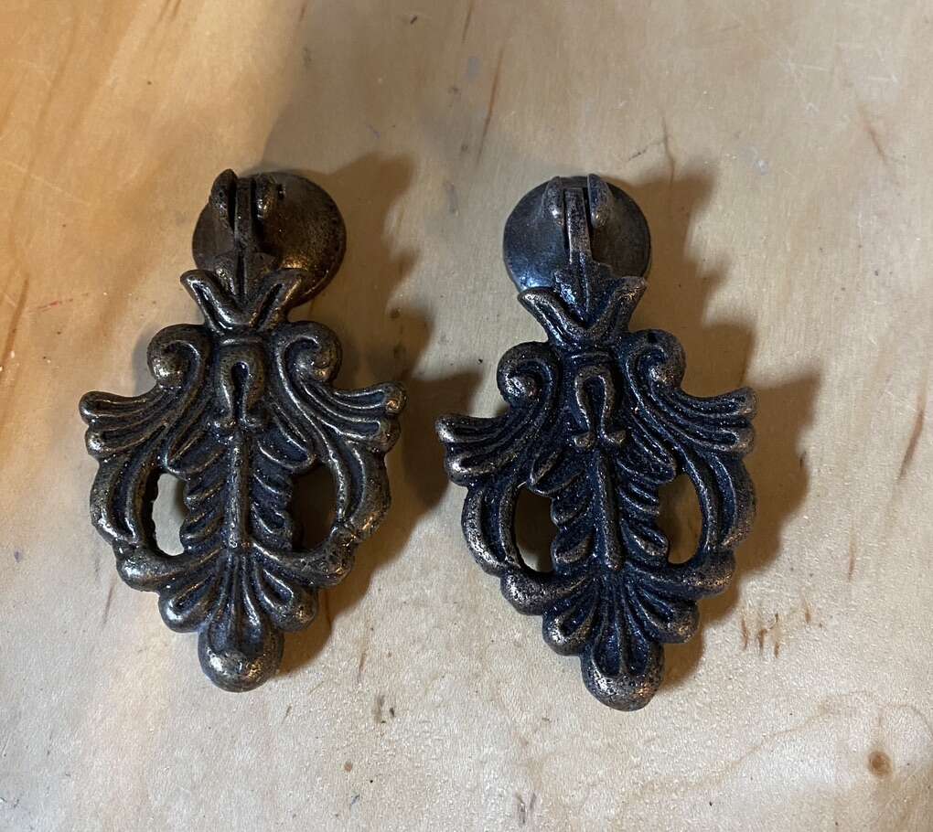 Pair Of Antique/Vtg Bronze Cabinet Pulls