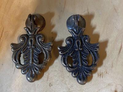 Pair Of Antique/Vtg Bronze Cabinet Pulls