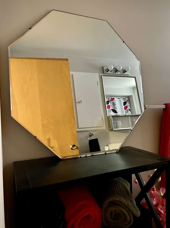 30” Art Deco frameless beveled Octagon Mirror