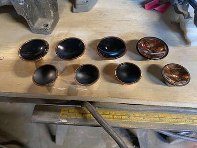 1950's MCM Black & Copper Cabinet Knobs