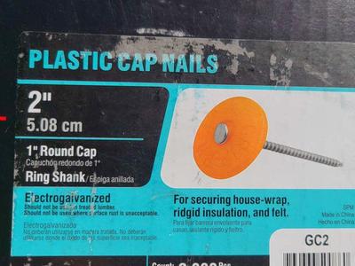 Plastic Cap Nails 2inch Grip Rite