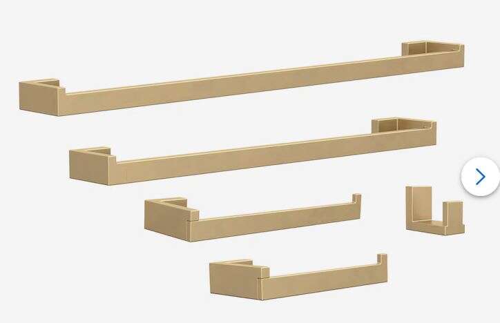 5 piece satin gold bath hardware set