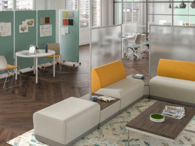 SIT ON IT SEATING 60" H X 42" WIDE MOBILE FROSTED FREESTANDING PRIVACY SCREENS
