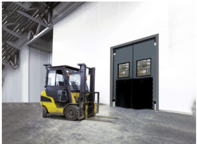 Chase Doors Extra HD Double Panel Traffic Door 72" W x 81" H WD98466 GREY