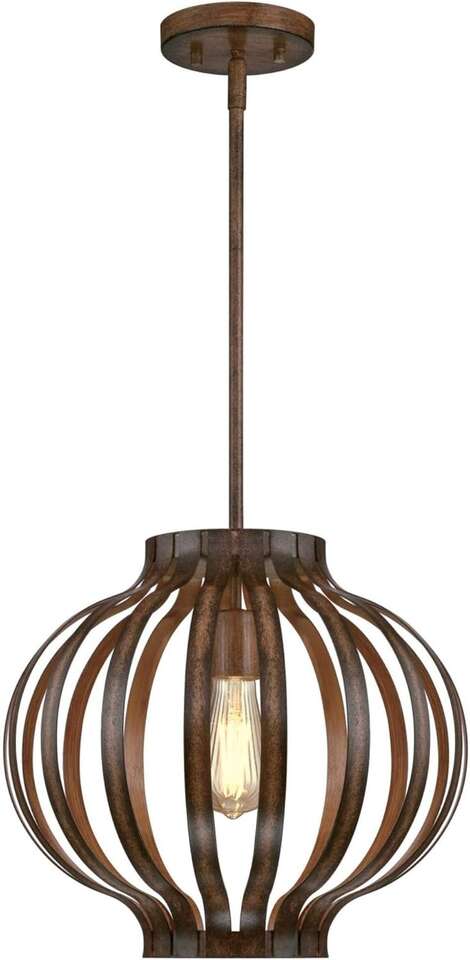 Westinghouse 6372700, Barnwood Finish Farah One-Light Indoor Pendant, Size, Oil Rubbed Bronze