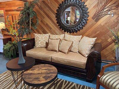FINAL PRICE REDUCTION !!!! WON'T LAST...FIRST COME, FIRST SERVE. STUNNING CUSTOM SOFA, EXTREME COMFORT, CARVED ARMS/BASE